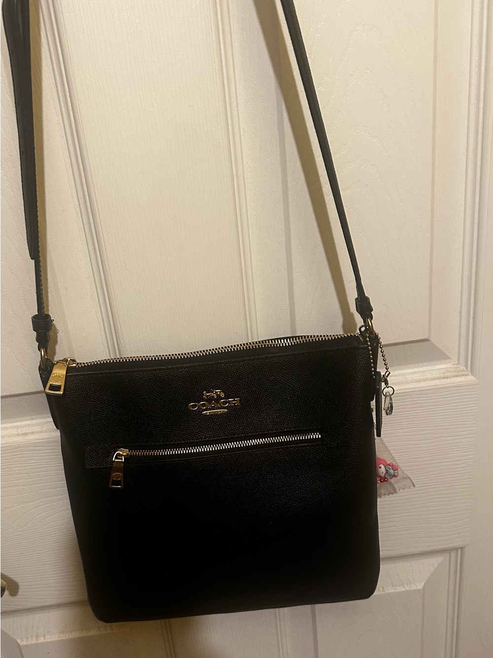 Coach Mini Rowan Black Leather
File Crossbody with Gold
Hardware